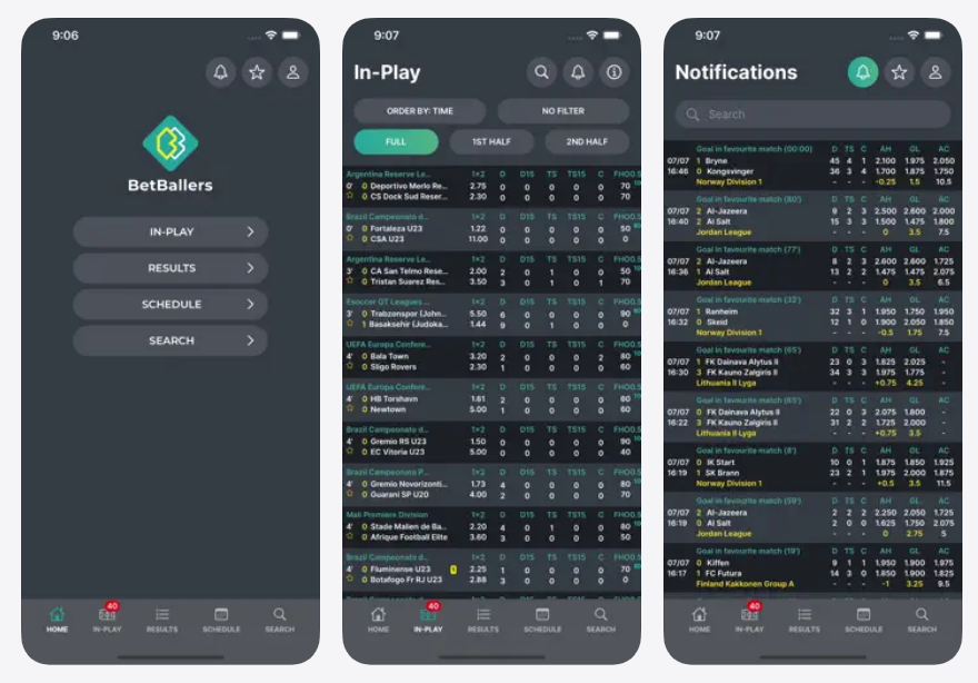 BetBallers Mobile App Example