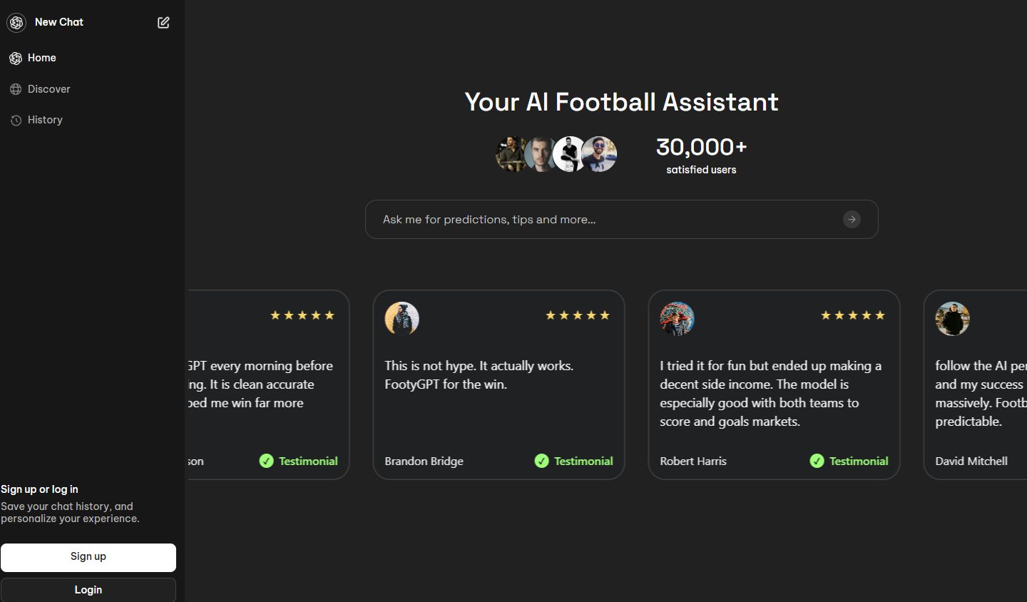 FootyGPT Interface Example