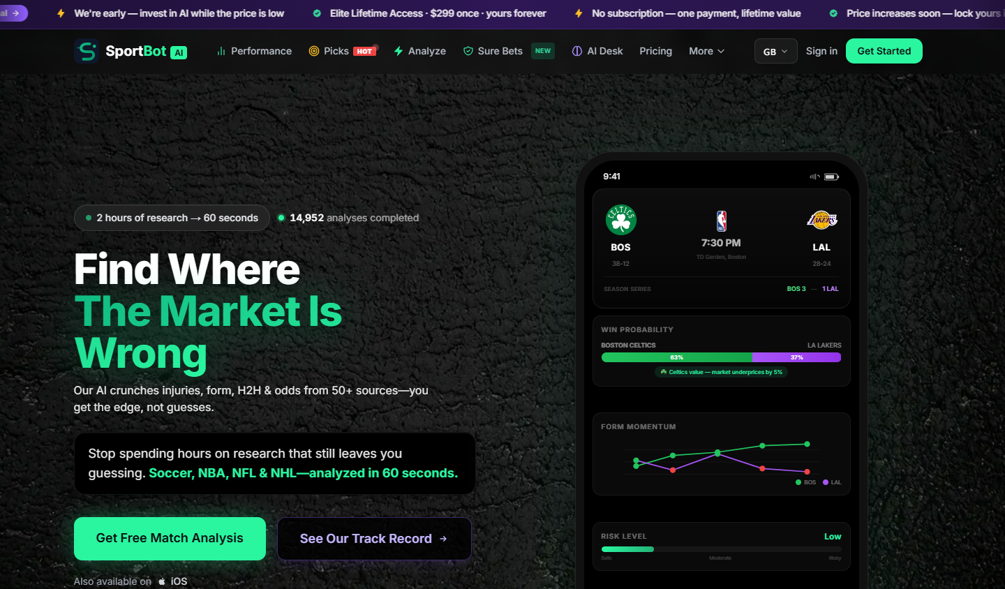 SportsBotAI Dashboard Example